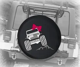 Sport Covers 694553851877 Spare Tire Cover American Flag Offroad Girl Pink 4x4 Fits Suvs Camper Acces