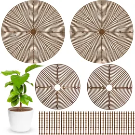 Srmayyi 710436646788 4 Pcs Plant Pot Grid 20.5 2 Pack 11.8 Inch Brown