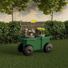 M155044 Stalwart 20 Inch Garden Storage Cart And Scooter 12 Inches High Supports 220 Pounds