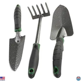 B07p768ygx Stanley Heavy Duty 3-piece Garden Tool Set - Carbon Steel Trowel Rake Transplanter