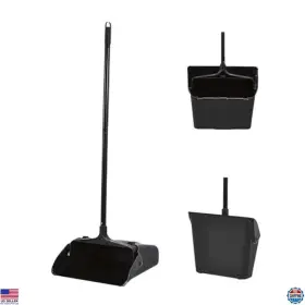 B0dqv1lzm7 Stanley Heavy Duty Pivoting Dust Pan With Long Handle And Wheels Large Capacity