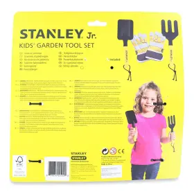 Sgh002-03-sy Stanley Jr. Garden Hand Tool 3 Piece Set Spade Fork Work Gloves #2
