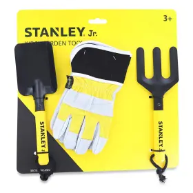 Sgh002-03-sy Stanley Jr. Garden Hand Tool 3 Piece Set Spade Fork Work Gloves