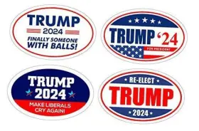 To604 Stickerpiratre 604to 4 - Variety Pack Elect Trump 2024 Oval Magnet Maga