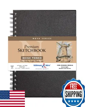 B073vw44hg Stillman & Birn And Nova Series Beige Wirebound Sketchbook 7 Inch X 10 150 Gsm Heavy