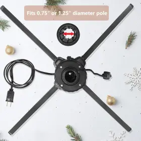 S301 Stright 360 Degree Rotating Christmas Tree Stand Revolving Artificial #2