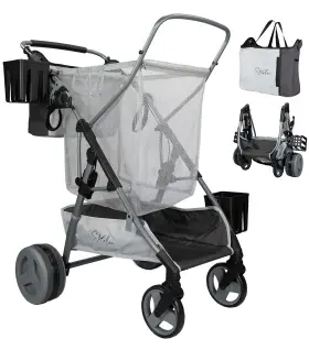 Strolee 195893549504 Large Wheeled Collapsible Beach Cart For Soft Sand Fishing Camping And Garden