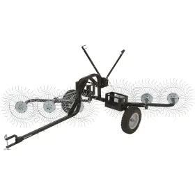 3170110 Strongway Inline Acreage Rake 55 Inch W 6 Tine Reels
