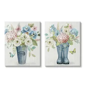 Stupell Industries 197081661975 Country Garden Bouquets Rain Boots 2pc Canvas Wall Art Set Design By Nan