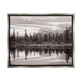 Stupell Industries 197658400761 Lakeside Woodland Landscape Gray Framed Floater Canvas Wall Art Design By Den