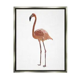 Stupell Industries 197658522722 Minimal Flamingo Bird Framed Floater Canvas Wall Art Design By Amelia Noyes