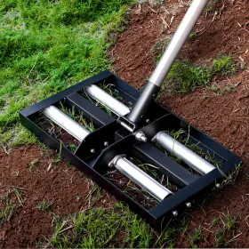 Strl-007 Suchtale Lawn Leveling Rake With Aluminum Rollers 17 Inch X10 Levelawn Tool Heavy-duty