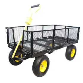 Sudzendf 706767020083 8 Cu. Ft. Steel Folding Shopping Beach Garden Cart In Black And Yellow