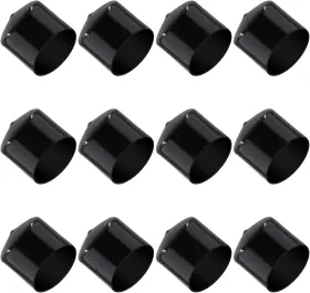 210920 Suiwotin 12pcs 45mm 1-3/4 Inch Round Rubber End Caps Cover Black Vinyl