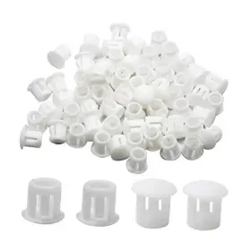 Ekis0414 Suiwotin 60pcs Hole Plugs Plastic Flush Type Snap In Locking 6mm 1/4 Inch White