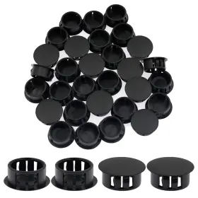 Ekis0421 Suiwotin 30pcs 19mm 3/4 Inch Black Hole Plugs Plastic Flush