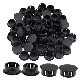 Ekis0422 Suiwotin 60pcs Hole Plugs Plastic Flush Type Snap In 19mm 3/4 Inch Black