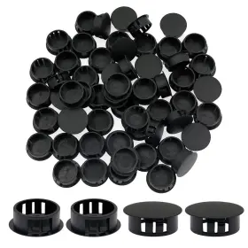 Ekis0426 Suiwotin 60pcs 25mm/1 Inch Black Hole Plugs Plastic Flush Type