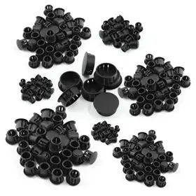 Ekis0989 Suiwotin 350pcs 8 Sizes Plastic Hole Plugs Assortment Flush Type - Black