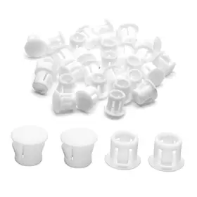 Suiwotin-210520-4 Suiwotin 30pcs Hole Plugs Plastic Flush Type Snap In Locking 6mm 1/4 Inch White
