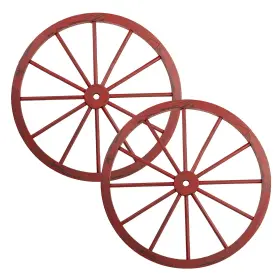 412011 Sun-ray 814717025320 Wooden Wagon Wheel Red