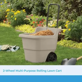 Suncast 783185286956 Resin 15.5 Gallon Multi-purpose Cart With Wheels Brown Taupe #2