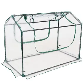 Hb-876 Sunnydaze Decor 4 X 2 Ft Iron Pvc Panel Mini Greenhouse With Doors - Clear By