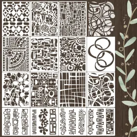 B0dslm8b83 Sunverse Reusable Geometric Texture Stencils For Craft Painting Wood Furniture Canvas