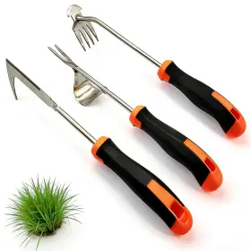 Suphan 739814613570 Garden Weeder Tool Set 3piece Weed Puller Uprooting And Crevice Remover