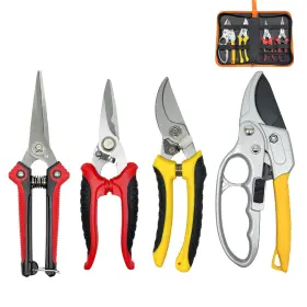 Stk-4sc Sutekus 4 Pack Garden Pruning Set Shears Hand Pruners Bypass Clippers