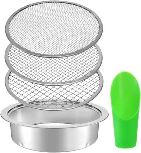 S-soilsifter-9.5in-3mesh Suwimut Soil Sifter 9.5 Inch Fine Mesh Stainless Steel Sieve For Gardening Co
