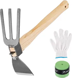 Suzicca 786508642828 Hoe And Cultivator Garden Rake.1pcs Hand Tiller 1 Pair Glove