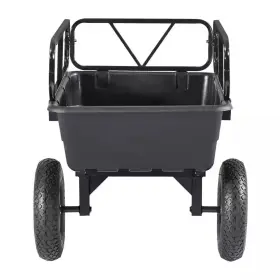 Svopes 445003817898 10 Cu. Ft. Garden Utility Trailer Tow-behind Poly Dump Cart Durable Yard