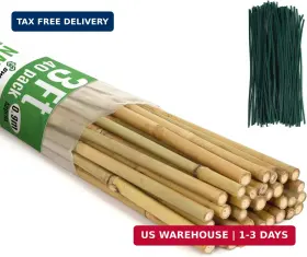 Zy007 Swangsa 40 Pack Bamboo Stakes For Plant 3 Feet Sticks Support Garden