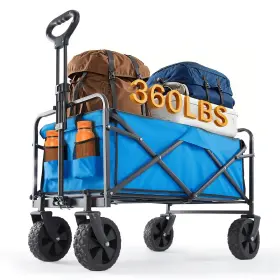 Sweetcrispy 718025770623 Foldable Wagon Cart Collapsible Large Capacity Garden With