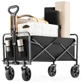 Sweetcrispy 718550765750 Collapsible Foldable Wagon Cart Large Capacity Garden Beach With All-te