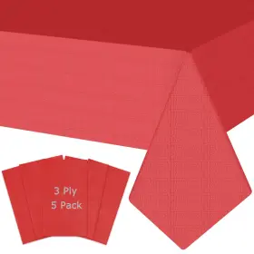 B0ffhdjqpd Swgieei 5pk Red Paper Tablecloths For Rectangle Tables 54 Inch X108 Disposable