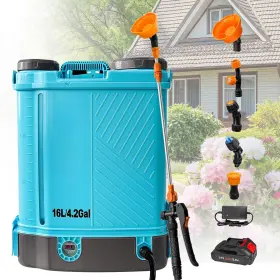 Sylmax 729920111336 4 Gallon Battery Powered Backpack Garden Sprayer 100 Psi Adjustable