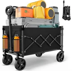 Syocyo 313093778764 Collapsible Foldable Wagon Cart 220lbs Weight Capacity Lightweight Beach Sports