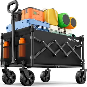 Syocyo 313112369348 Collapsible Wagon Cart 220lbs Beach Foldable Lightweight And Portable Foldin