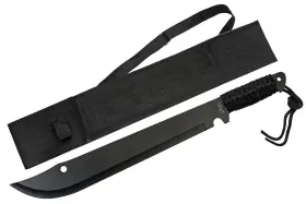 B09mdpsj23 Szco Supplies 20 Inch Black Bushweed Machete With Cord-wrapped Handle And Nylon Sheath