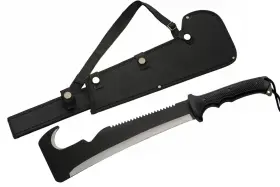 B09wb24jqm Szco Supplies 19.5in Survival Machete Hook Sawback Nylon Sheath Black
