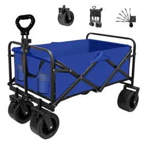 Szhlux 602581113522 Collapsible Foldable Wagon Beach With Big Wheels For Sand Utilit