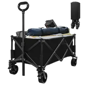 Szhlux 602581113935 Collapsible Folding Wagon Heavy Duty Garden Cart With All Terrain Wheels