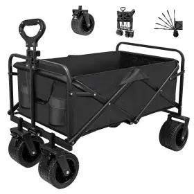 Szhlux 702571830252 Collapsible Foldable Wagon Beach With Big Wheels For Sand Utilit