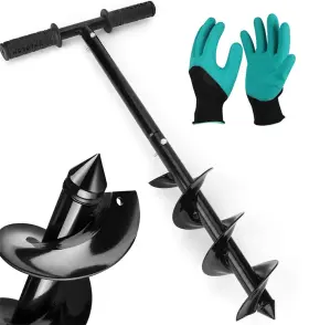 32ftftx Szmmg 707443849356 Hand Auger Post Hole Digger 4 Inch Earth Garden Drill With Non-slip
