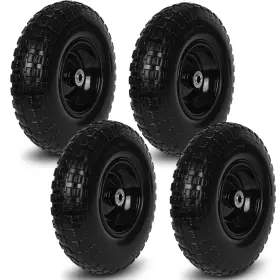 13x400-6pu-bigf-4packs Taifa 4 Pcs 13 Inch Rubber Solid Flat Free Replacement Tires And Wheels 4.00-
