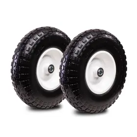 13x400-6pu-bigf-whi-2packs Taifa 2 Pcs 13 Inch Solid Flat Free Replacement Tires And Wheels 4.00-6 With 5/8ftft