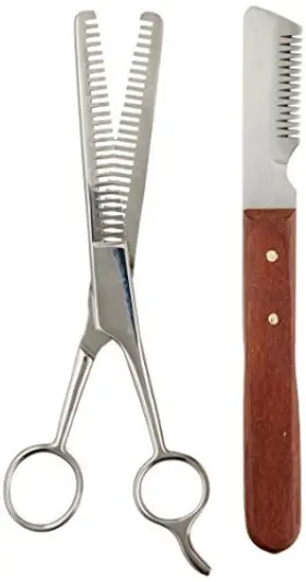 Tamsco 810136002836 Trimming Kit Stripping Set Of 2 Leather Case Double Tooth Thinning Shear