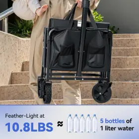1038 Tanstrider Collapsible Foldable Wagon Foldig With Wheel Heavy Duty 180lbs Weigh #3